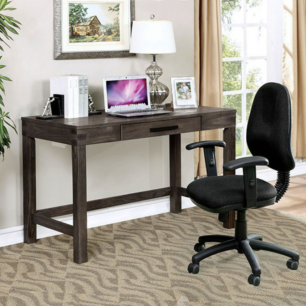 Kellis Rustic Style Writing Desk Dark Gray