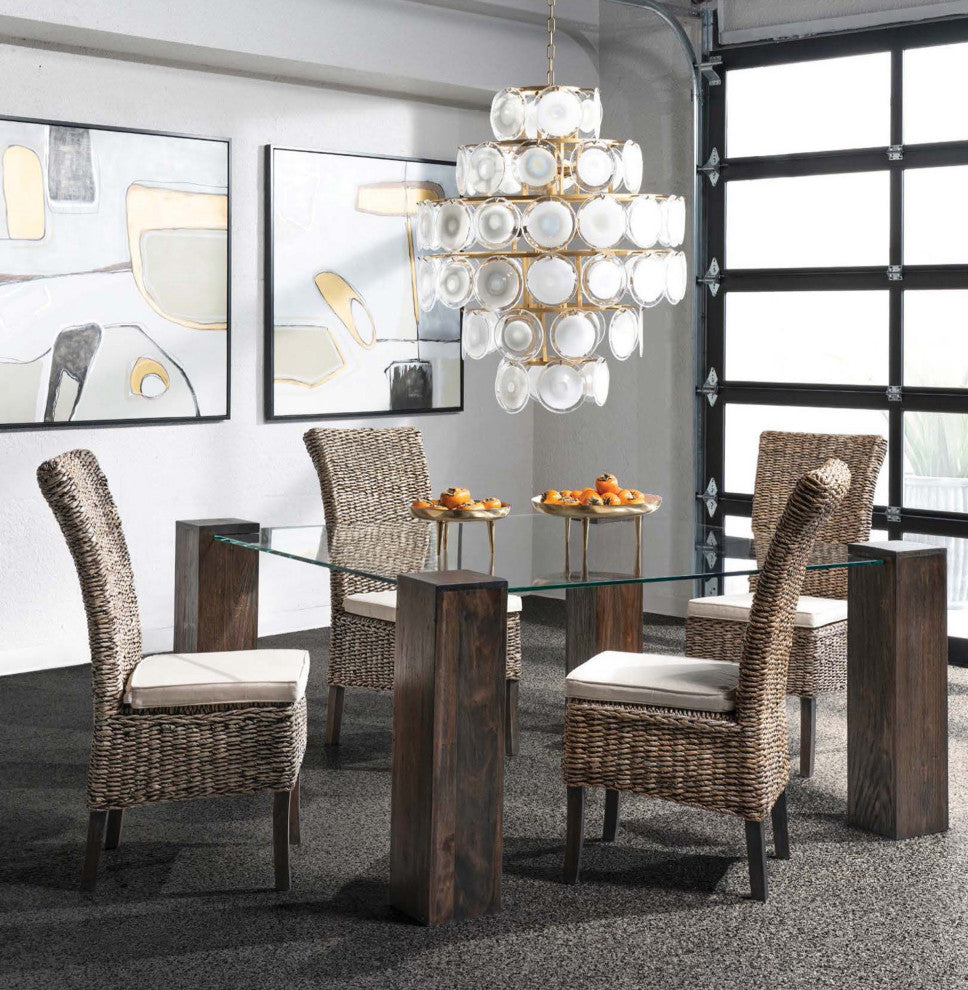 Reagan Dining Chair Espresso Wood Cream Pad