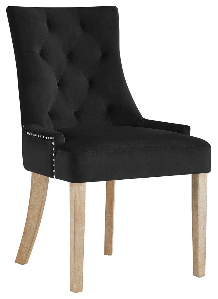 Pose Dining Chairs Velvet, Set of 2, Black