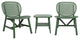 3-Piece Patio Table Chair Set Conversation Bistro Set, Green