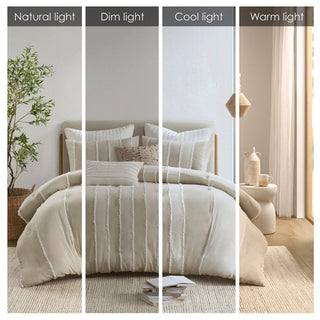 INK+IVY Shay 3 Piece Striped Cotton Comforter Set