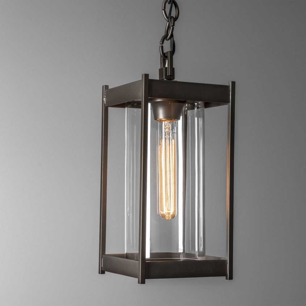 Cela Medium Outdoor Lantern Coastal Black Finish, Clear Glass