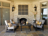Leeward Deep Seat Outdoor Loveseat with Hidden Motion, Stucco/Black