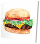 Watercolor Cheeseburger, Fine Art Gallery Wrapped Canvas, 24"x24"