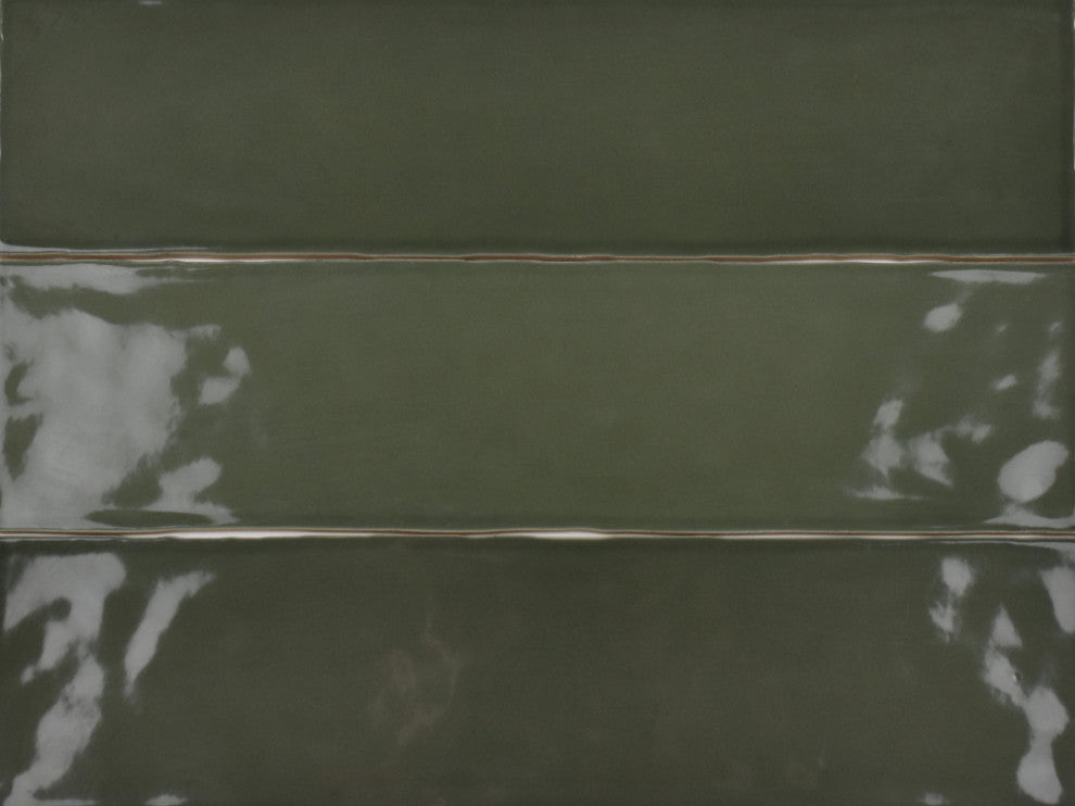 Olive Green Subway Ceramic Tile, Sample