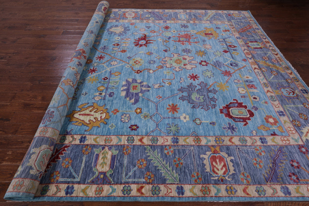10' 1" X 13' 9" Turkish Oushak Hand Knotted Wool Rug - Q13285