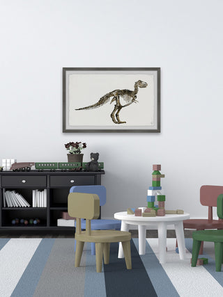 "Dinosaur Skeleton" Framed Painting Print, 18"x12"
