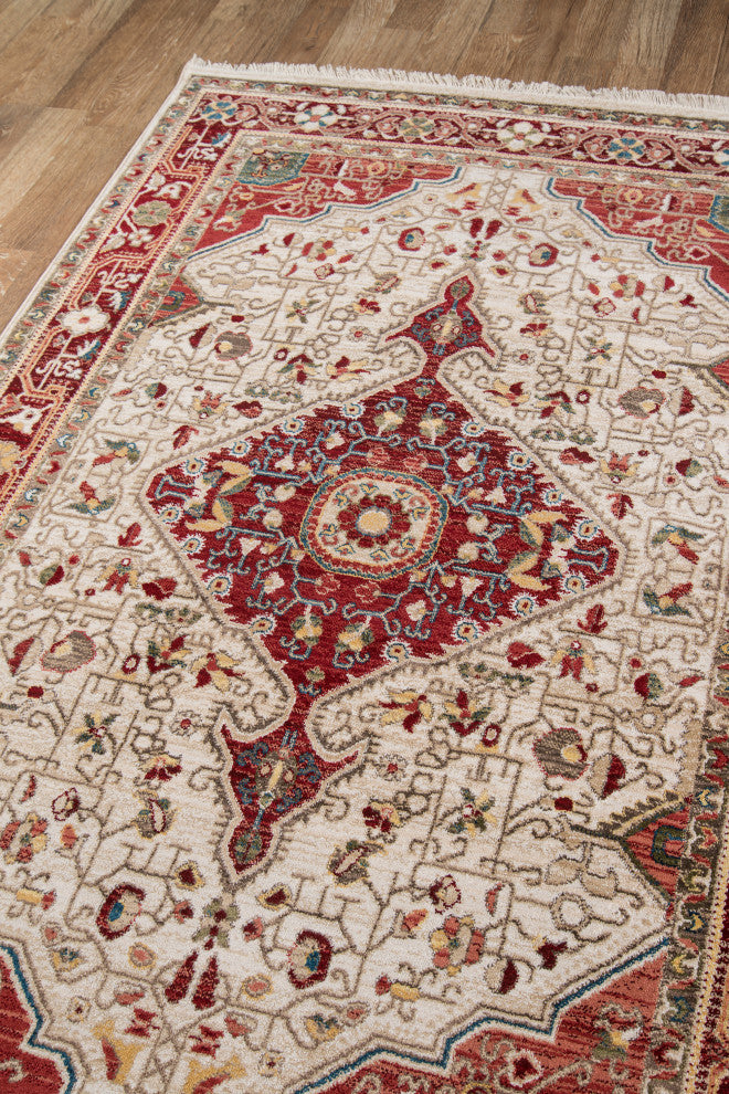 Lenox LE-02 Machine Made Red Area Rug 5'x5' Round