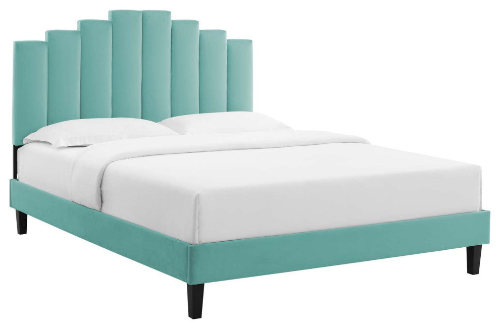 Elise Full Performance Velvet Platform Bed MOD-6877-MIN