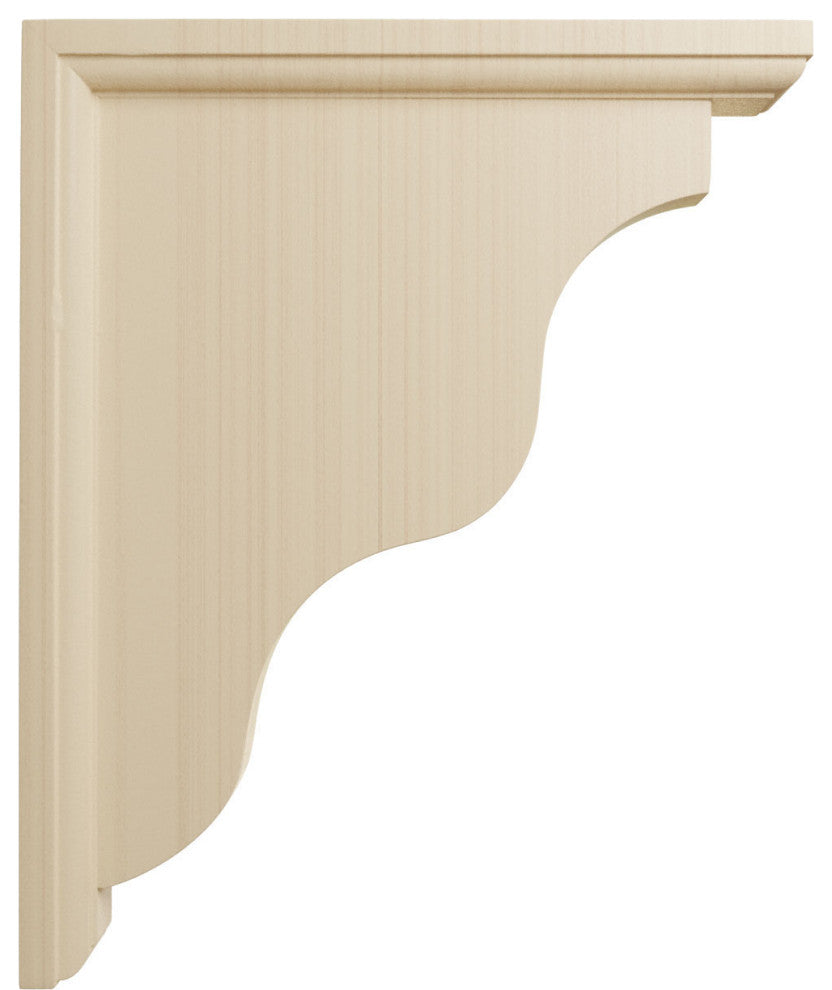 1 1/2"W x 9"D x 11"H Hamilton Traditional Bracket, Rubberwood