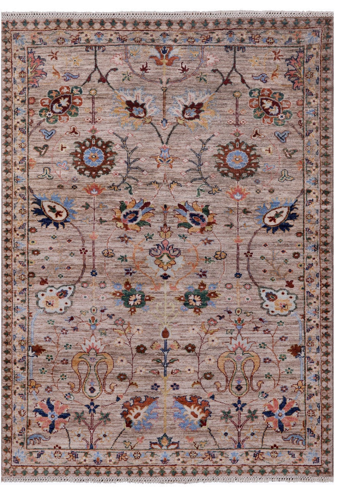 Persian Tabriz Hand-Knotted Wool Rug 4' 5" X 6' 0" Q10016