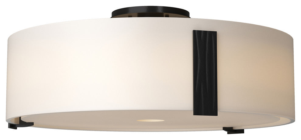 Impressions Large Semi-Flush, Black Finish, Opal Glass