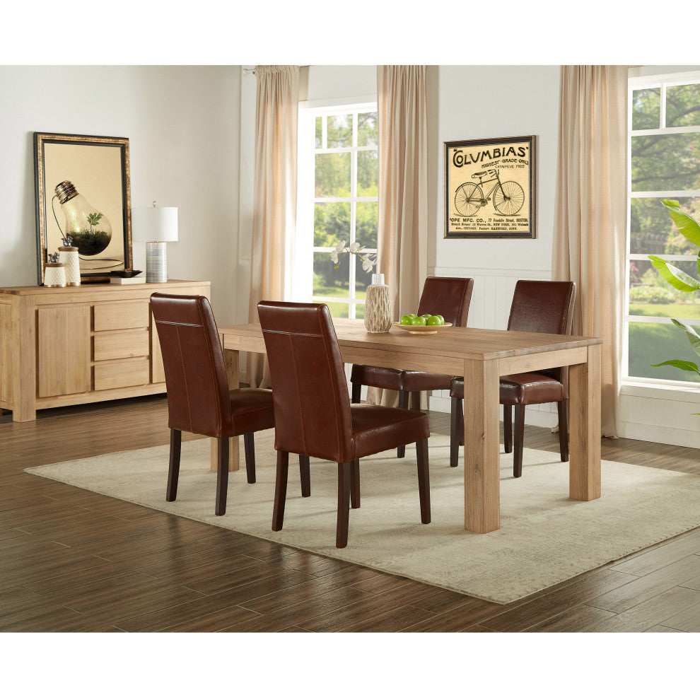 Bedford KD 75" Rect. Dining Table Square Legs, Brushed Smoke