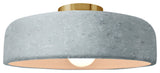 Radiance Medium Spire Semi-Flush, Concrete/Polished Brass Metal, Dedicated LED