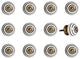 Knob-It Knobs, Set of 12, White and Black
