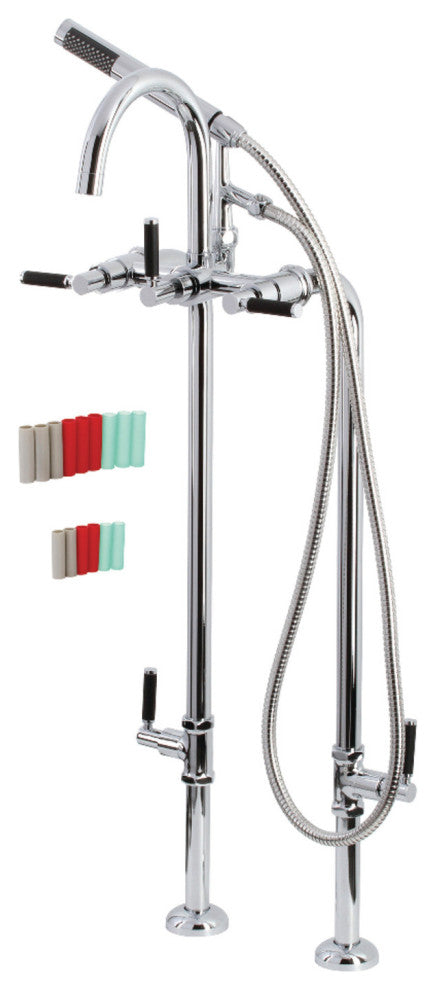 CCK8101DKL Freestanding Tub Faucet With Supply Line, Stop Valve, Polished Chrome