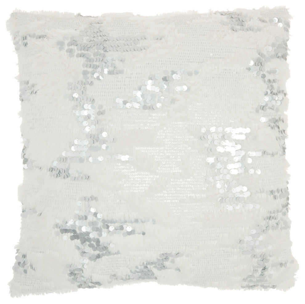 Mina Victory VV212 Throw Pillow, White, 20"X20"
