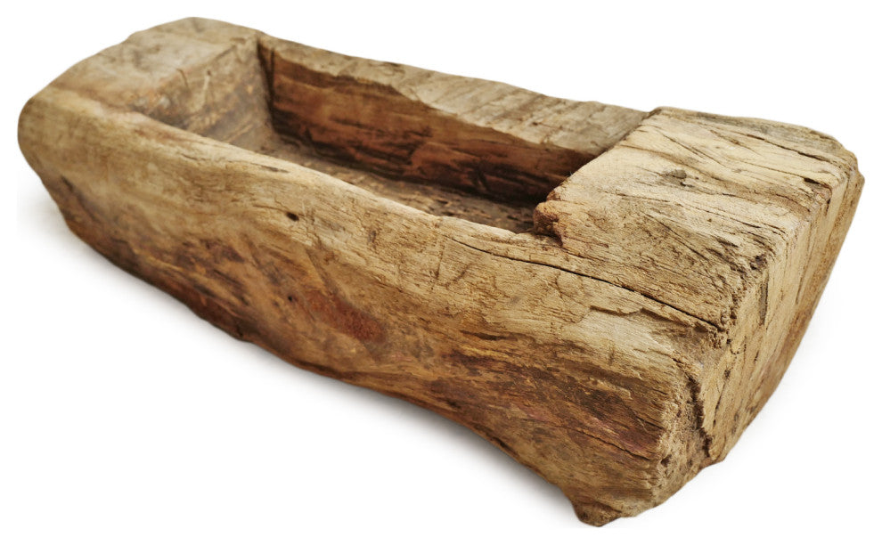 Consigned Old India Narrow Wood Trough 1