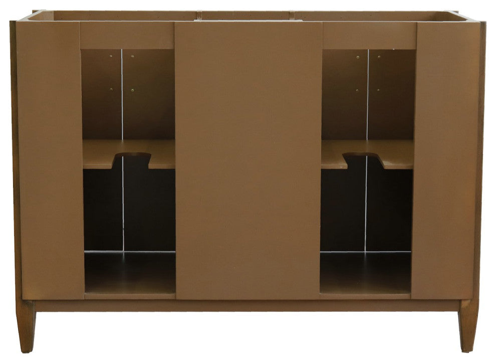 48" Double Sink Vanity, Walnut Finish - Cabinet Only