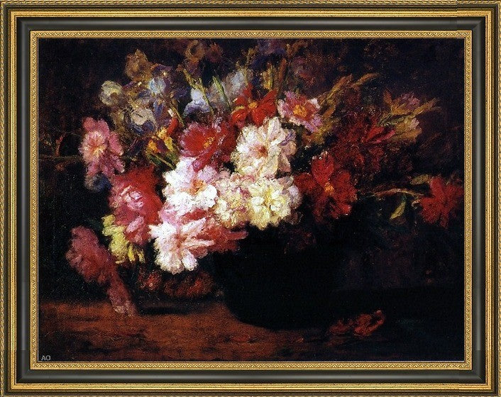 Theodore Clement Steele Peonies and IrisesPremium Canvas Print, 18"x24"