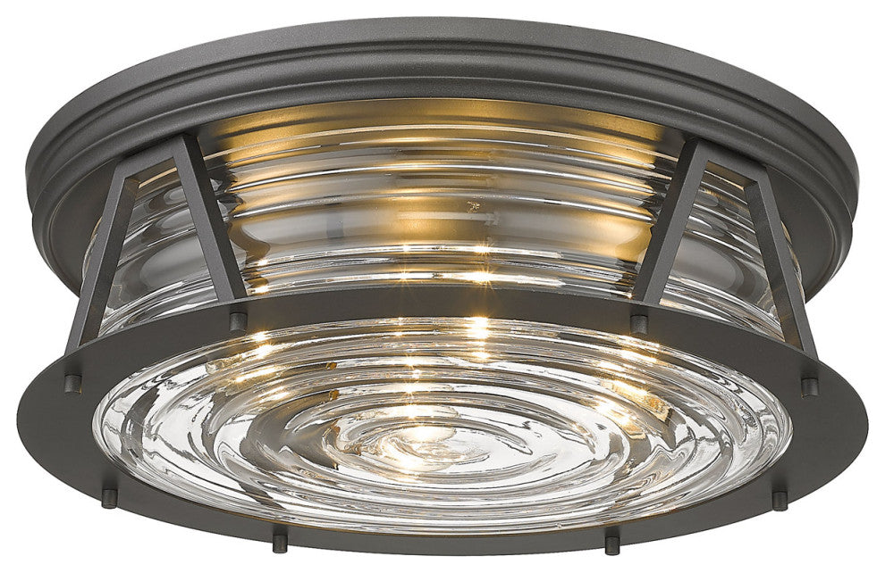 Zlite 491F4-BRZ 4-Light Flush Mount, Clear