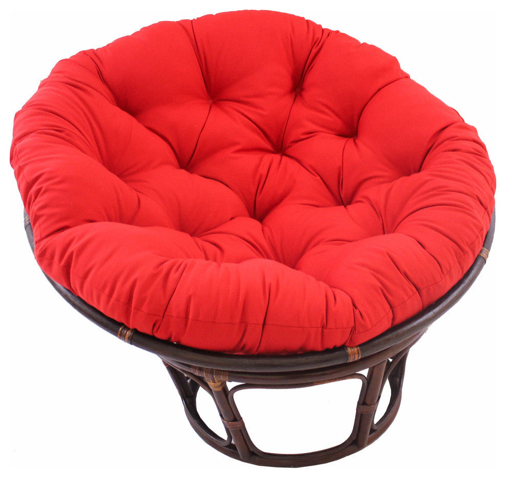 44" Solid Twill Papasan Cushion, Fits 42" Papasan Frame, Red