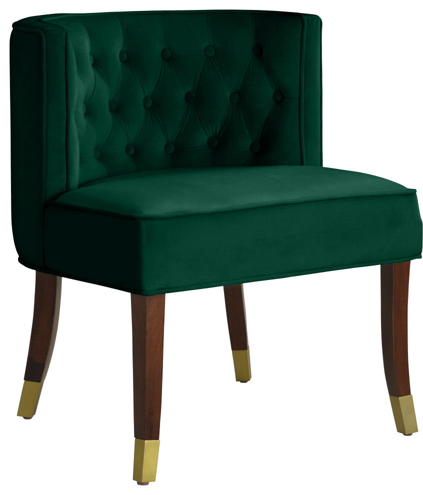 Perry Velvet Upholstered Dining Chair (Set of 2), Green