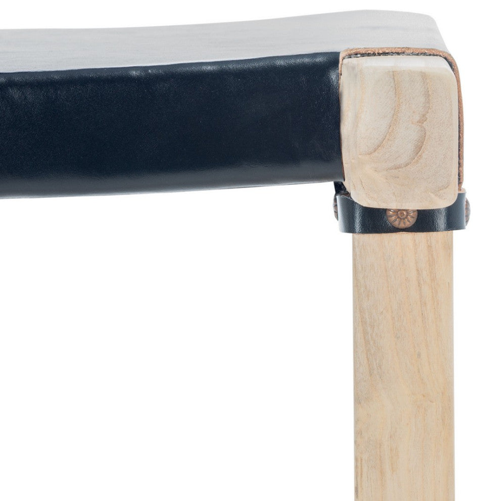 Safavieh Aariz Rectangle Barstool, Black/Natural