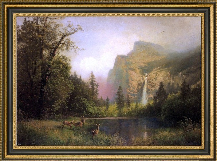 Herman Herzog The Waterfall Framed Premium Canvas Print, 18"x27"