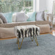 Multi Jacquard Faux Fur Ottoman, Grey, 19"x13"x7"