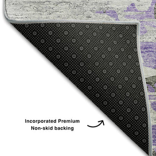 Premium Machine Washable Mayfield AMF704 Purple 5' x 7'6" Rug