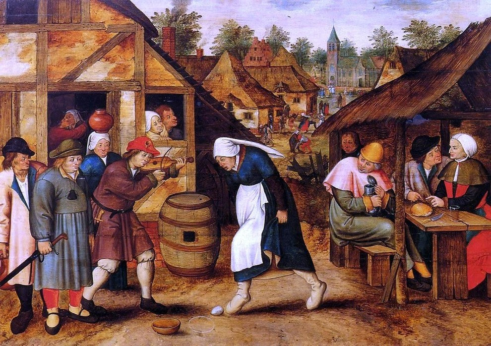 The Younger Pieter Bruegel The Egg Dance, 18"x27" Gallery Wrapped Canvas