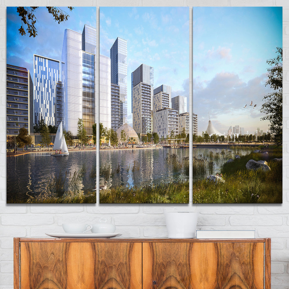 "Residential Complex" Photography Canvas Art Print, 3 Panels, 36"x28"