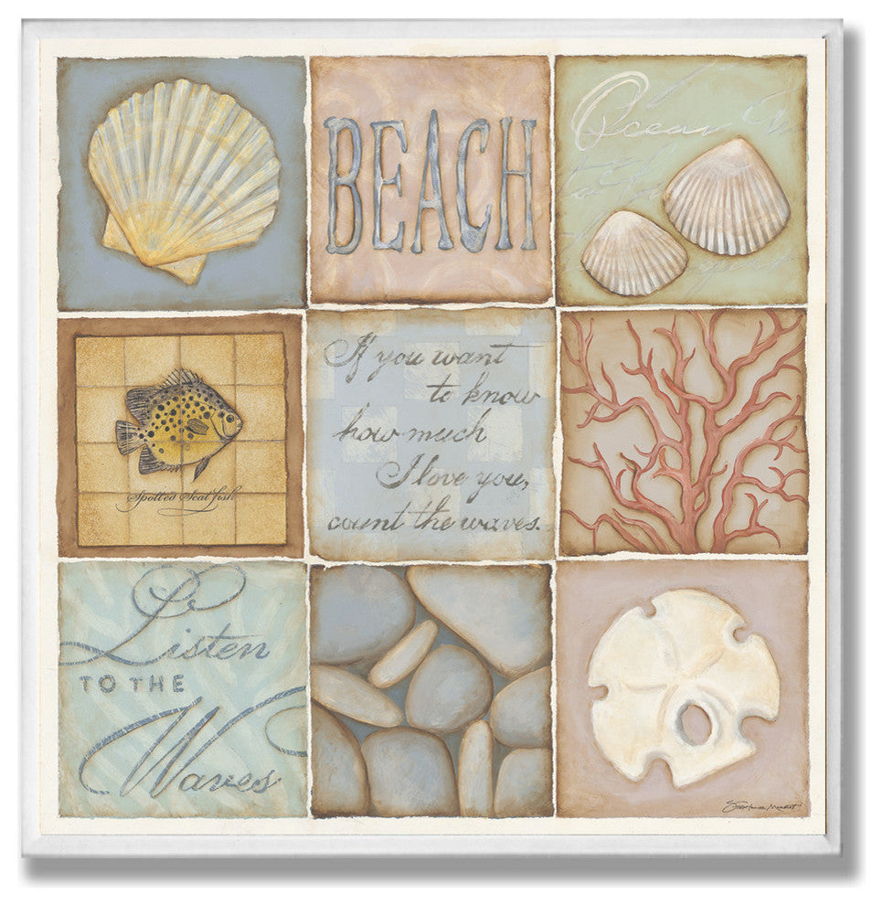Count the Waves Beach 9 Patch Wall Plaque