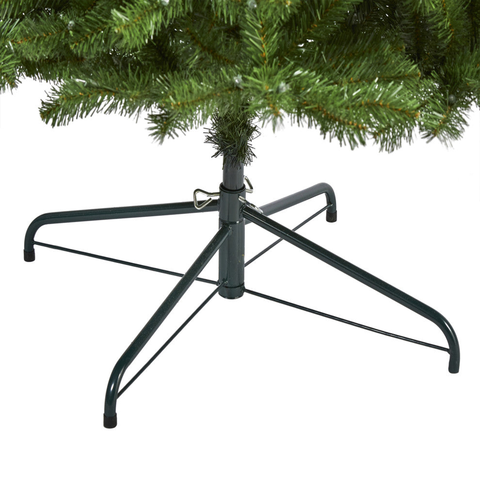 9' Virginia Fir Faux Xmas Tree With 600 Clear Lights and 1453 Bendable Branches