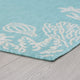Biscayne Novelty Coastal Aqua/Cream Rectangle Indoor/Outdoor Area Rug, 9'x12'