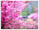 "Japanese Cherry Flowers" Glossy Metal Wall Art, 3 Panels, 36"x28"