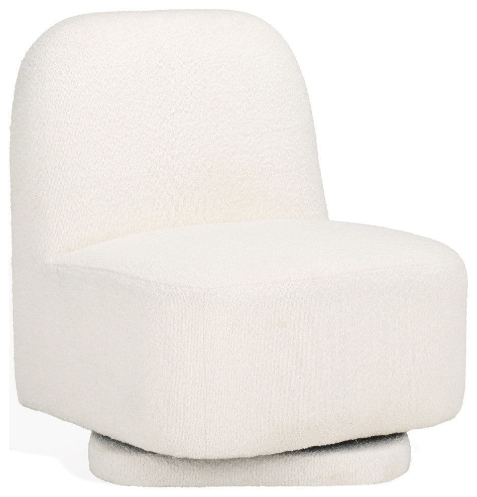 Safavieh Couture Bianka Boucle Swivel Chair, Ivory