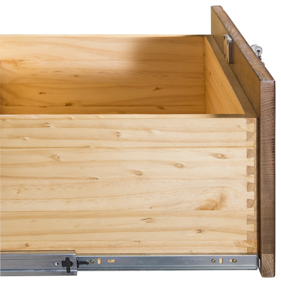 Crafters and Weavers Mission Solid Oak 4 Drawer File Cabinet - Walnut, Five