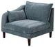 Rio 33 Inch Modular Single Arm Corner Chair, 2 Lumbar Cushions, Slate Blue