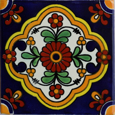 6x6 4 pcs Zarza Talavera Mexican Tile