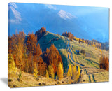 "Rural Road on Autumn Mountains" Canvas Print