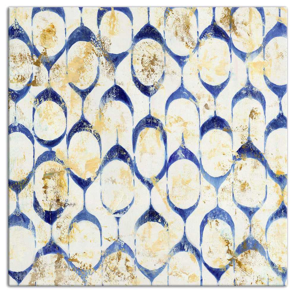 Distressed Moroccan Pattern Canvas Wall Art, 12x12