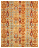 EORC Hand-tufted Wool Beige Transitional Abstract Ikat Rug, Round 6'x6'