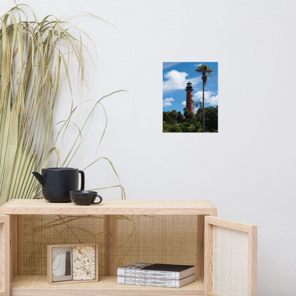 Jupiter Lighthouse Color Unframed Coastal Landscape Photo Wall Art Print, 11" X 14"