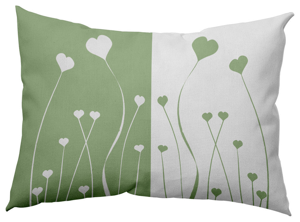 Growing Love Decorative Throw Pillow, Fresh Green, 14"x20"