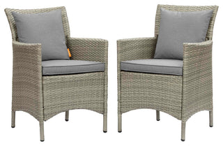 Conduit Outdoor Patio Wicker Rattan Dining Armchair Set of 2