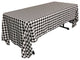 LA Linen Rectangular Gingham Checkered Tablecloth, Black, 60"x120"