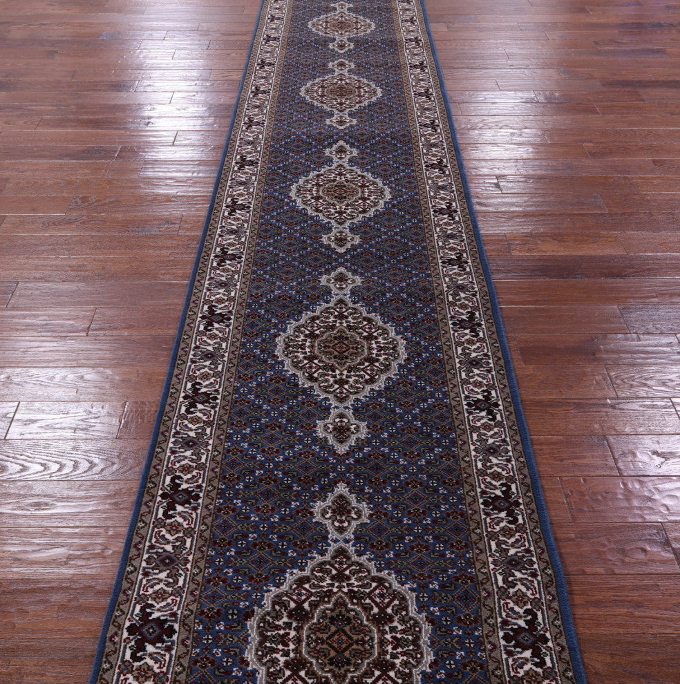 Runner Wool and Silk Hand-Knotted Persian Tabriz Rug 2' 9" X 29' 7" Q8944