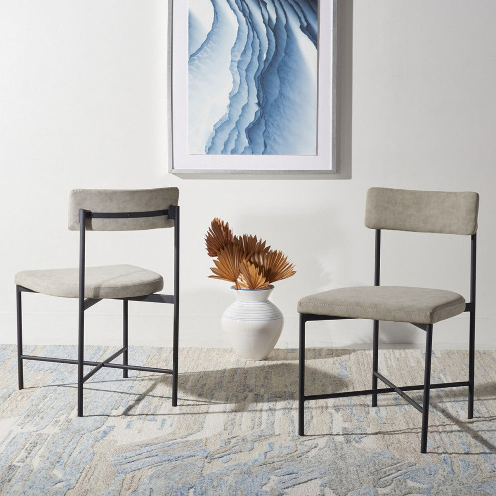 Safavieh Archer Dining Chair, Light Grey/Black